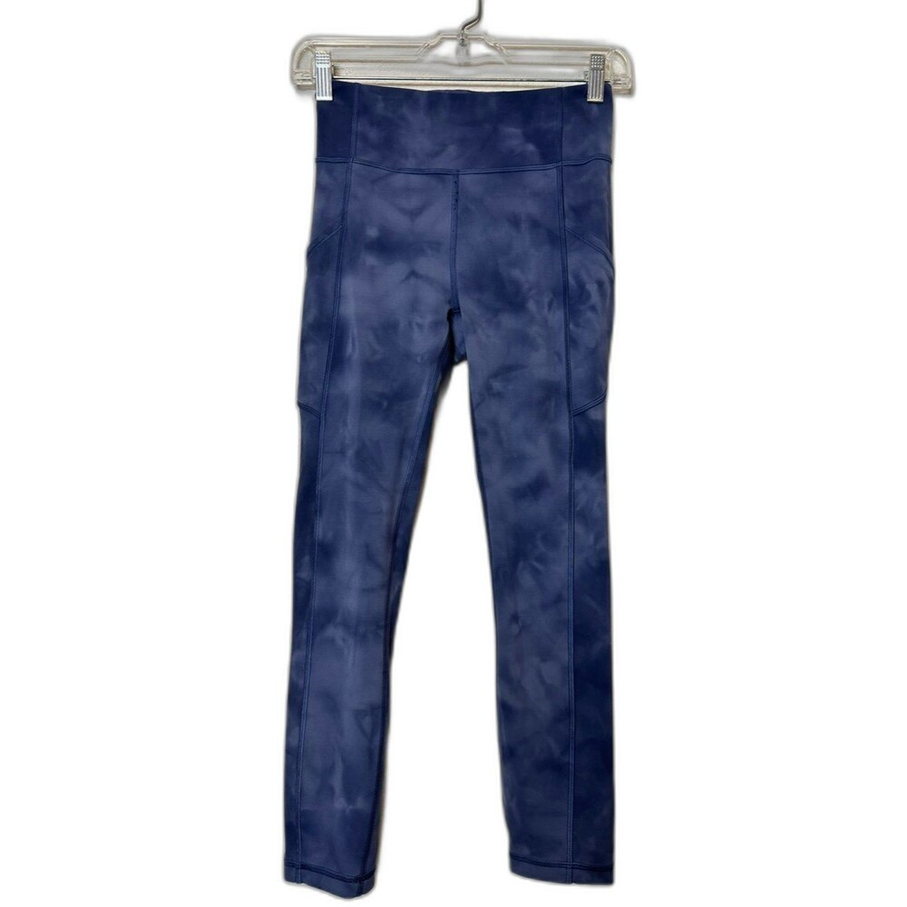 Lululemon Align Navy Diamond-Dye High-Rise Crop Leggings w/ Pockets 23”Women’s 4